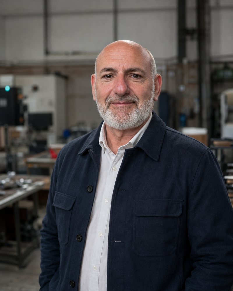 David Landsberg, Managing Partner of Jetland, photographed in a workshop.